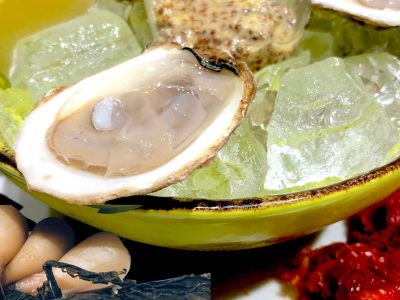 Marasheen Bay Oysters on Crushed Ice, Pickled Ramps